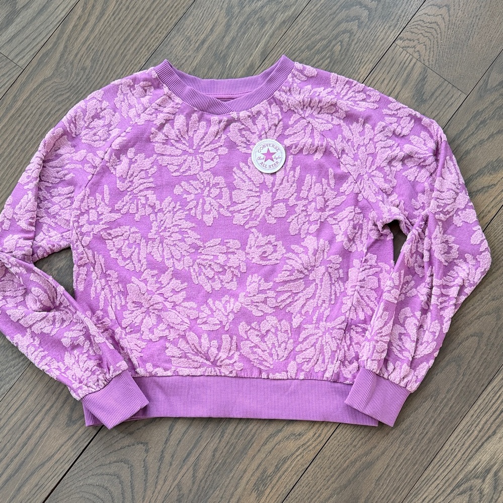 Converse Lilac Floral Crewneck